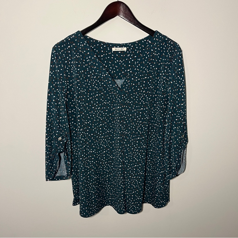 Beacon Teal Blouse with White Speckles